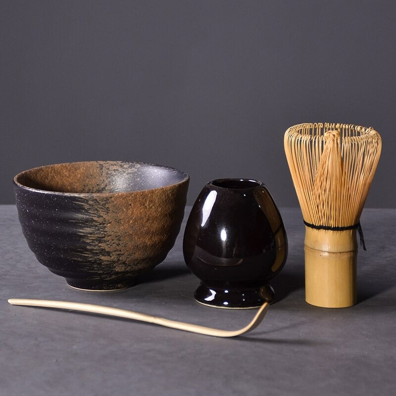 Traditional Bamboo Matcha Bowl Whisk Holder Sets