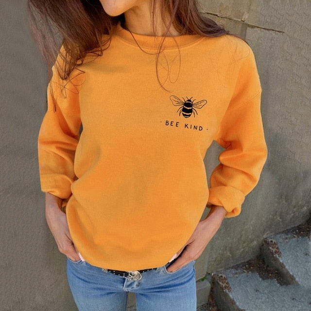 Women's Bee Kind Letter Print Sweatshirt