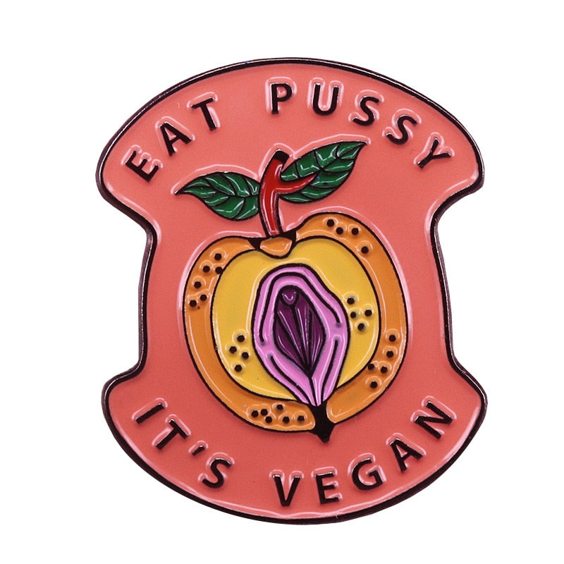 Vegan Vegetarian Slogan Lapel Pin