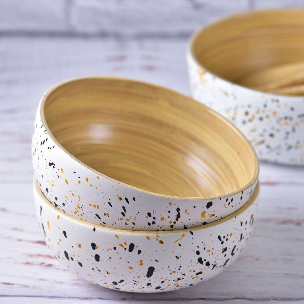 Bamboo Snack & Dip Bowls | Wooden Bowls (15cm /6" Diameter)