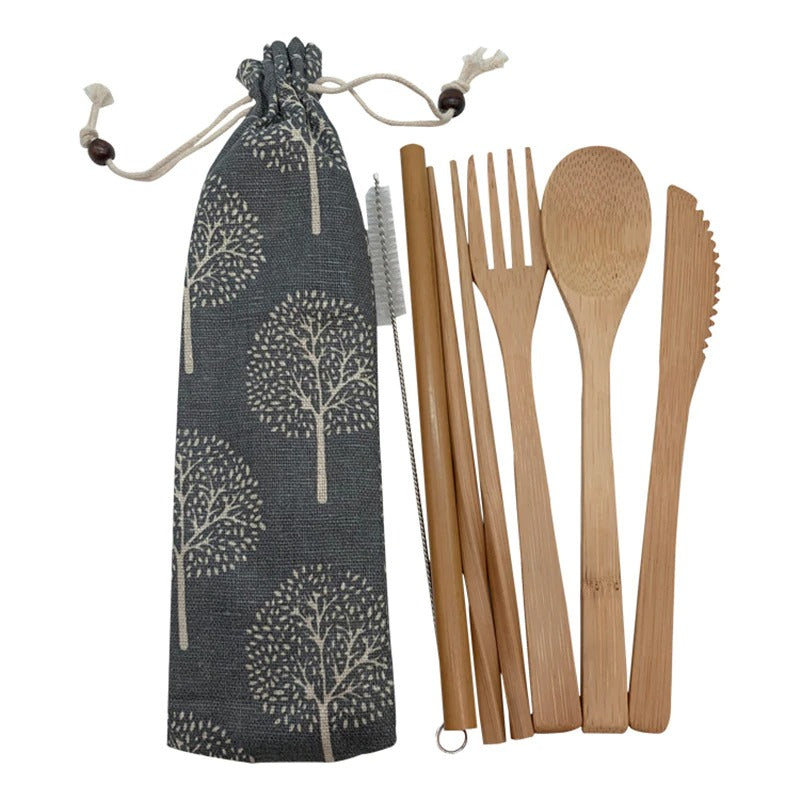 Bamboo Travel Utensils Cutlery Set