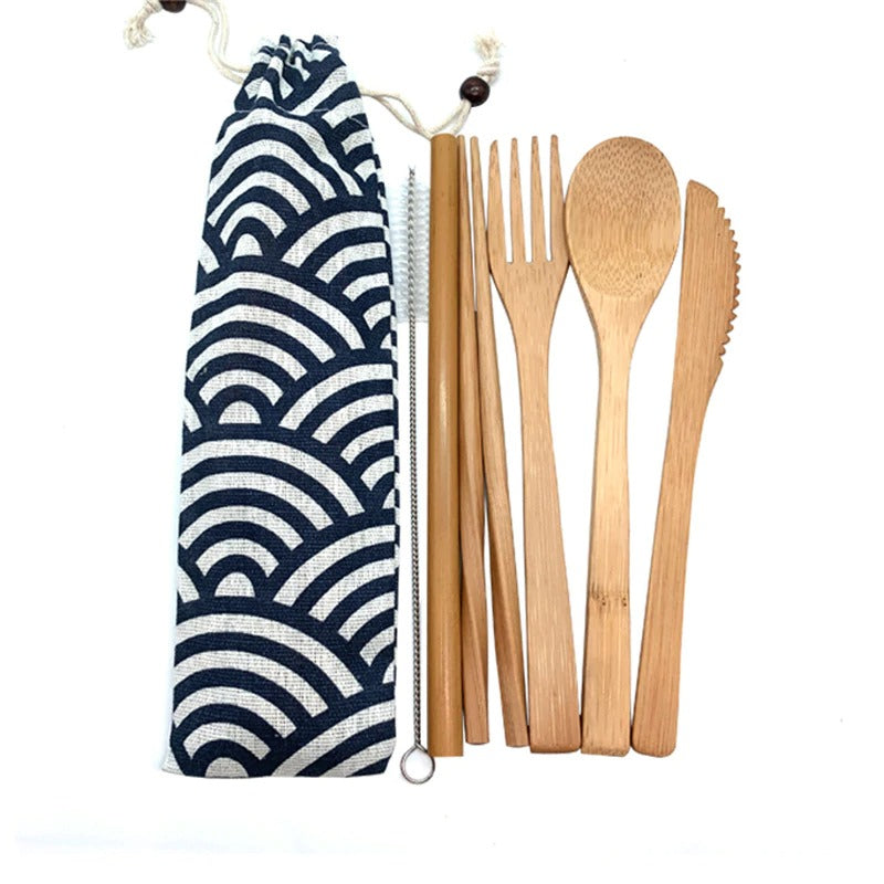 Bamboo Travel Utensils Cutlery Set